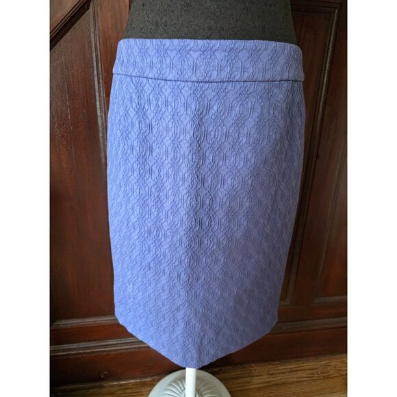 Banana Republic Womens Purple Textured Pencil Skirt Size 10 Cotton Blend - Picture 1 of 6